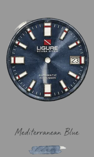 Mediterreanean Blue Riviera Inspired Ligure dial