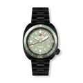 LWT23006N Ligure Watch with green dial and black strap on a white background